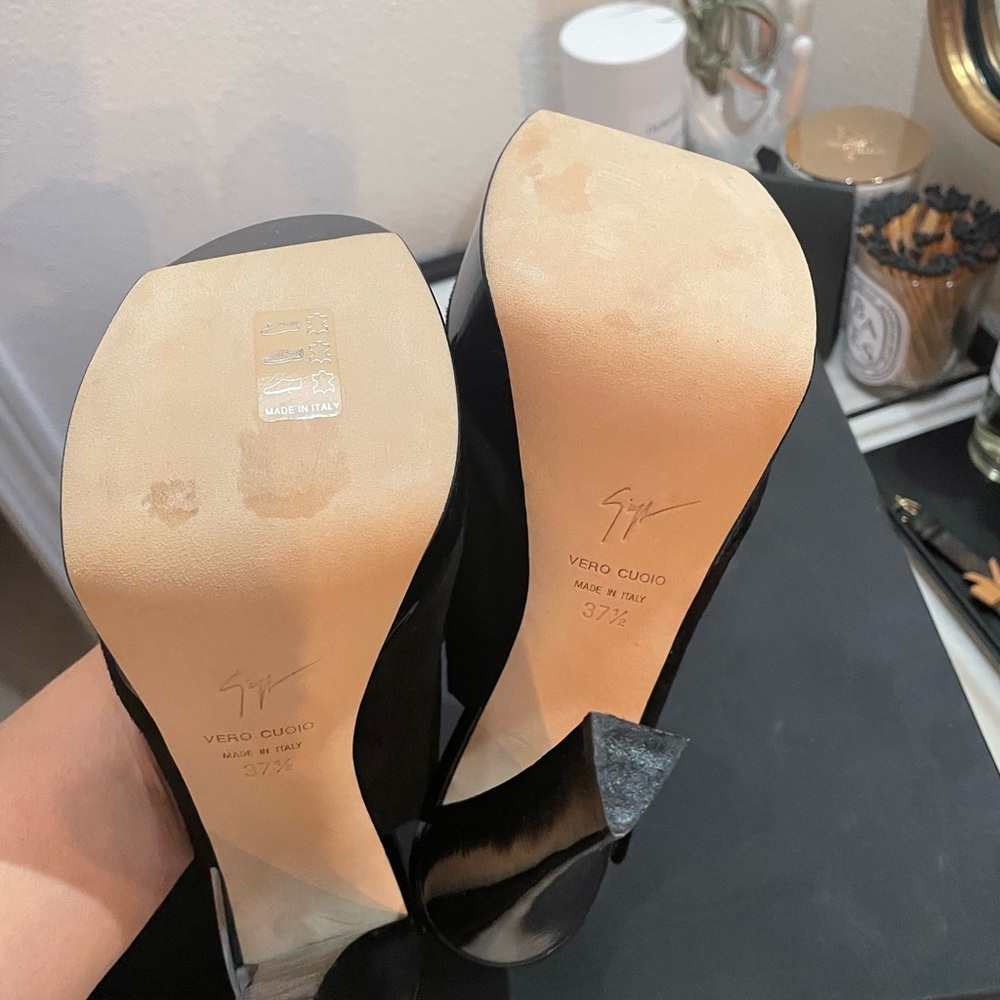 Giuseppe Zanotti Black Platform Slingback Heels - Picture 4 of 9